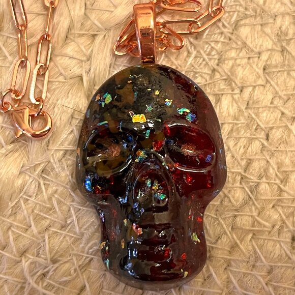 Dichroic Glass Skull Pendants - Picture 14 of 14